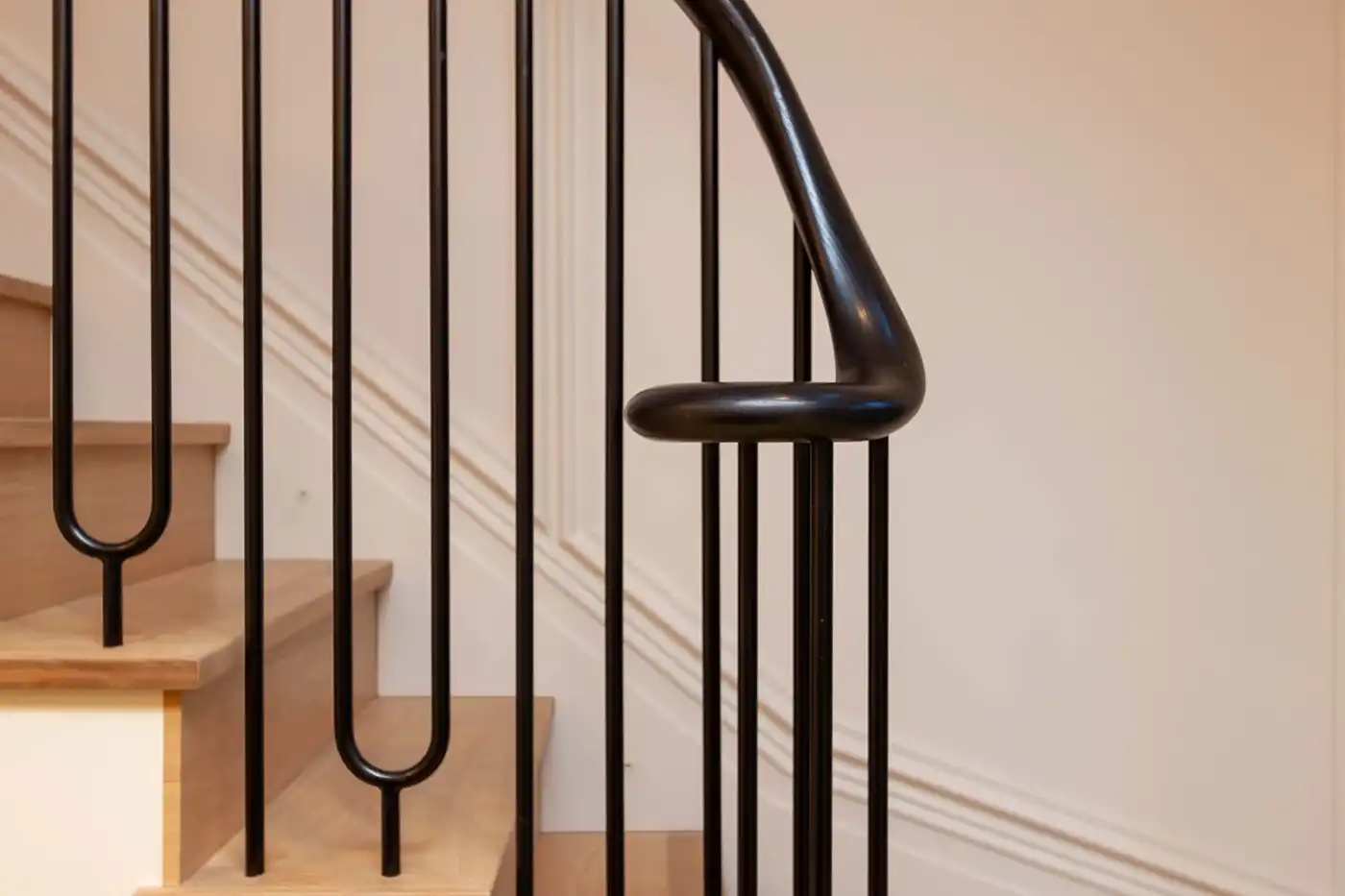 Staircase with natural light and clean architectural geometry London